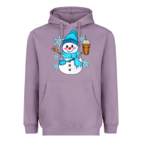 Lavender cute snowman Heavyweight Hoodie - Zillion Design Studio