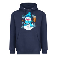 Navy cute snowman Heavyweight Hoodie - Zillion Design Studio