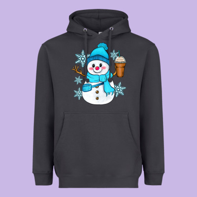 Cute Snowman Heavyweight Hoodie Designed By Zillion Design Studio