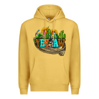 Antique Gold yeehaw and cactus with horseshoe Premium Hoodie - AdoDesignShop