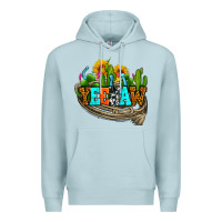 Blue Mist yeehaw and cactus with horseshoe Premium Hoodie - AdoDesignShop