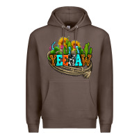 Coffee yeehaw and cactus with horseshoe Premium Hoodie - AdoDesignShop