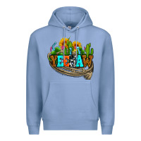 Colony Blue yeehaw and cactus with horseshoe Premium Hoodie - AdoDesignShop
