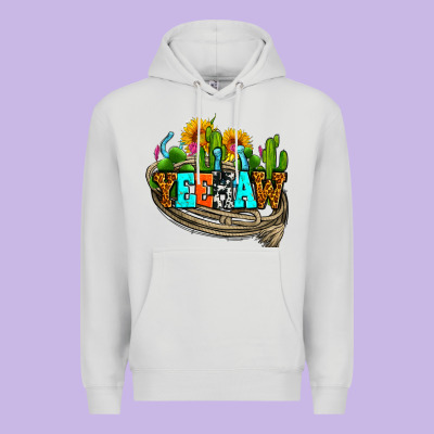 Yeehaw And Cactus With Horseshoe Premium Hoodie Designed By Adodesignshop