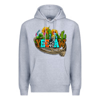 Heather Grey yeehaw and cactus with horseshoe Premium Hoodie - AdoDesignShop