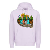 Lilac yeehaw and cactus with horseshoe Premium Hoodie - AdoDesignShop