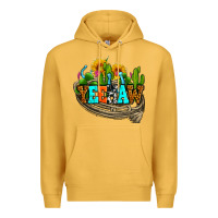 Mustard yeehaw and cactus with horseshoe Premium Hoodie - AdoDesignShop