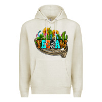 Oatmeal Heather yeehaw and cactus with horseshoe Premium Hoodie - AdoDesignShop
