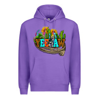 Purple yeehaw and cactus with horseshoe Premium Hoodie - AdoDesignShop