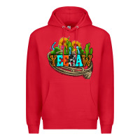 Red yeehaw and cactus with horseshoe Premium Hoodie - AdoDesignShop
