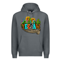 Rock yeehaw and cactus with horseshoe Premium Hoodie - AdoDesignShop