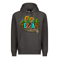 Smoke yeehaw and cactus with horseshoe Premium Hoodie - AdoDesignShop