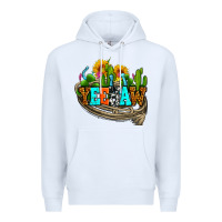 White yeehaw and cactus with horseshoe Premium Hoodie - AdoDesignShop