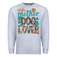 Heather Grey wife mother dog lover with paws Premium Sweatshirt - texasbilliewilder