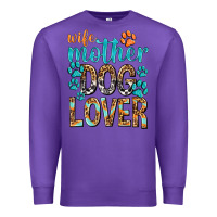 Purple wife mother dog lover with paws Premium Sweatshirt - texasbilliewilder