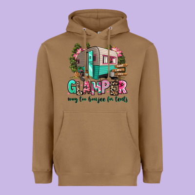 Heavyweight Hoodie glamper way too boujee for tents 2