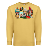 Antique Gold rooster coffee cups Premium Sweatshirt - Zillion Design Studio