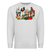 Dove Grey rooster coffee cups Premium Sweatshirt - Zillion Design Studio
