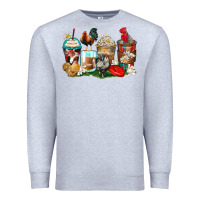 Heather Grey rooster coffee cups Premium Sweatshirt - Zillion Design Studio