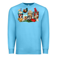 Ocean Blue rooster coffee cups Premium Sweatshirt - Zillion Design Studio