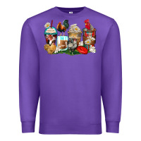Purple rooster coffee cups Premium Sweatshirt - Zillion Design Studio