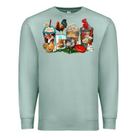 Seafoam rooster coffee cups Premium Sweatshirt - Zillion Design Studio