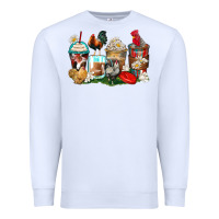 White rooster coffee cups Premium Sweatshirt - Zillion Design Studio