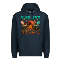 Navy falling leaves and nights like this Premium Hoodie - BundleAndBundleShop