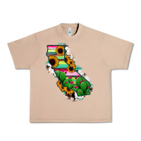 Burro California Map Sunflower Cactus Serape Urban Heavy Tee - RanaPortraitStore