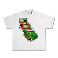 Lunar Rock California Map Sunflower Cactus Serape Urban Heavy Tee - RanaPortraitStore