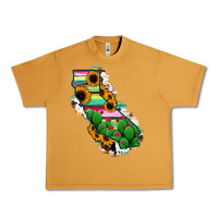 Peanut Butter California Map Sunflower Cactus Serape Urban Heavy Tee - RanaPortraitStore