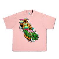 Salmon California Map Sunflower Cactus Serape Urban Heavy Tee - RanaPortraitStore