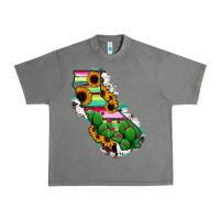 Tornado California Map Sunflower Cactus Serape Urban Heavy Tee - RanaPortraitStore