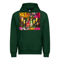 Forest Green Christmas champagne bottles and Urban Hoodie - AdoDesignShop