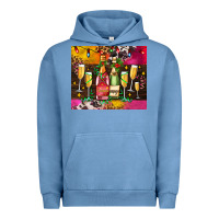 Pigment Pebble Blue Christmas champagne bottles and Urban Hoodie - AdoDesignShop