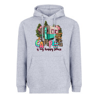 Heather Grey camping is my happy place Heavyweight Hoodie - RanaPortraitStore