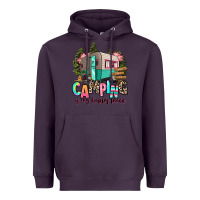 Plum camping is my happy place Heavyweight Hoodie - RanaPortraitStore