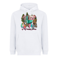 White camping is my happy place Heavyweight Hoodie - RanaPortraitStore