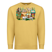Antique Gold goats coffee cups Premium Sweatshirt - Zillion Design Studio