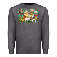 Charcoal Heather goats coffee cups Premium Sweatshirt - Zillion Design Studio