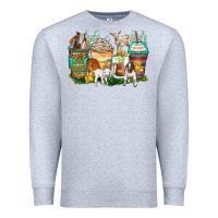 Heather Grey goats coffee cups Premium Sweatshirt - Zillion Design Studio