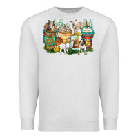 Oatmeal Heather goats coffee cups Premium Sweatshirt - Zillion Design Studio