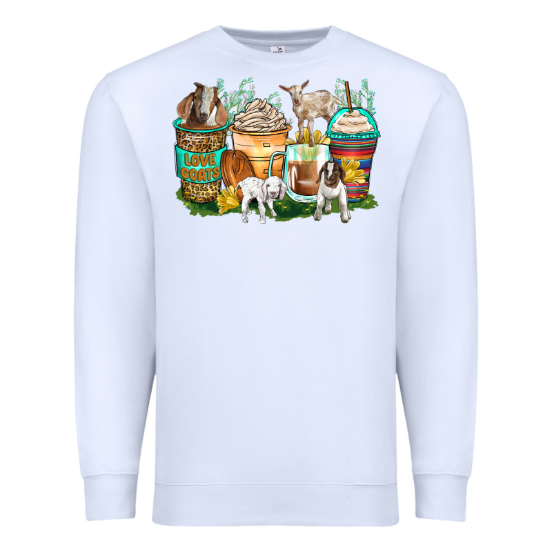 Goats Coffee Cups Premium Sweatshirt by Zillion Design Studio | Teevron