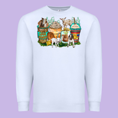 Goats Coffee Cups Premium Sweatshirt Designed By Zillion Design Studio