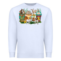 White goats coffee cups Premium Sweatshirt - Zillion Design Studio