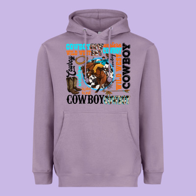 Western Cowboy Wild West Heavyweight Hoodie Designed By Texasbilliewilder