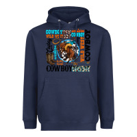 Navy western cowboy wild west Heavyweight Hoodie - texasbilliewilder