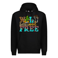 Black wild and free with cactus Premium Hoodie - AdoDesignShop