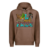 Chestnut wild and free with cactus Premium Hoodie - AdoDesignShop
