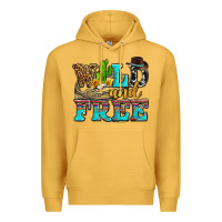 Mustard wild and free with cactus Premium Hoodie - AdoDesignShop